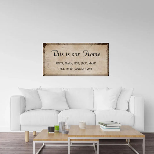 This is our Home rustic Canvas Wall Art