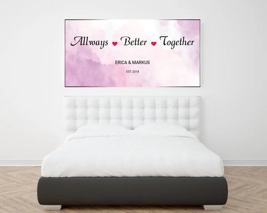 Allways Better Together pink Canvas Wall Art